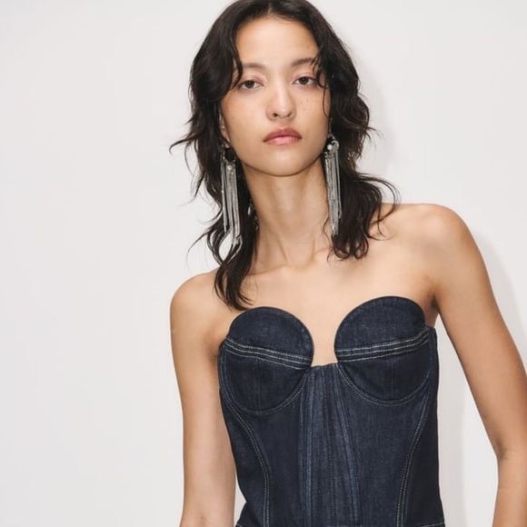 ZW CONTRAST TOPSTITCHING BUSTIER - Picture 4 of 12